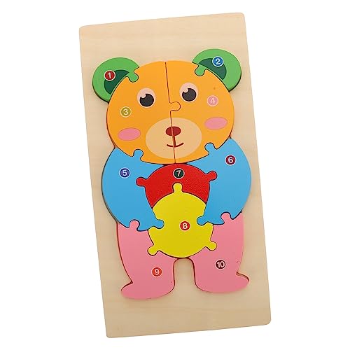 Toyvian Kognitives dreidimensionales Puzzle Rätsel Kleinkind sicherheitsleine tierpuzzle 0stergeschenke holzpuzzles holzpuzzel Cartoon-Puzzle Holzpuzzle für hölzern von Toyvian