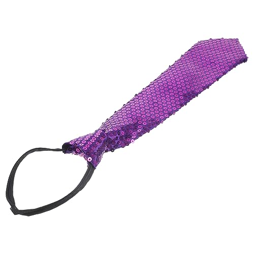 Toyvian Krawatte mit Pailletten glitzerkrawatte Leinen Grüne Nackenkrawatte weiche Krawatte marineblaue Krawatte Brosche Griff Kostüm-Krawatten- Party -Requisiten Polyester Violett von Toyvian