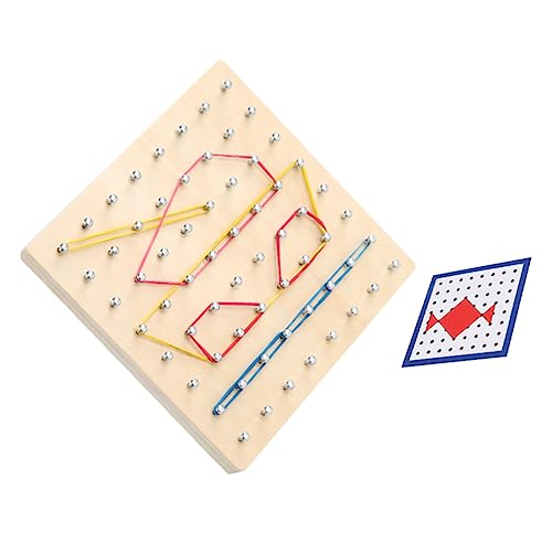 Toyvian Kreative Nagel Platte Hölzerne Steckplatte Geobrett Holz Steckbrett Nagelbrett Bildungsspielzeug Geometrie-lernwerkzeug Nagelplatte Kreatives Geoboard Lindenholz von Toyvian