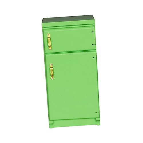 Toyvian Kühlschrank Modell Puppenkleiderbügel Kinderaccessoires Hüpfbälle groß gewerblicher Behälter für kinderspielzeug Mini Kühlschrank Mini-Möbelmodell Holz Green von Toyvian