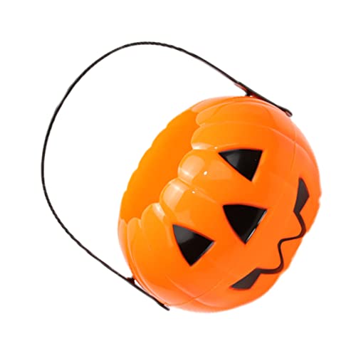 Toyvian Kürbis Eimer halloween halloween toys halloween-dekoration halloween decor Kessel Kürbis-Süßigkeiten-Eimer Eimer mit Griffen Halloween-Süßigkeiten-Eimer Plastik Orange von Toyvian