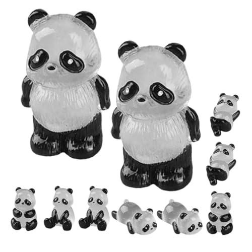 Toyvian Leuchtende Mini Panda Figuren Resin Tierfigur Für Mikro Landschaft Und Bonsai Dekoration Niedliche Tierminiaturen Für Kreatives Basteln Und Dekorieren von Toyvian