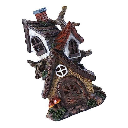 Toyvian Märchenhaus Ornament Gartenverzierung Mini-Hausverzierung Tischminiaturen Cute Decor Living Room Decoration Desktop-Ornamente für zu Hause Mikro-Landschaftshausverzierung Harz von Toyvian