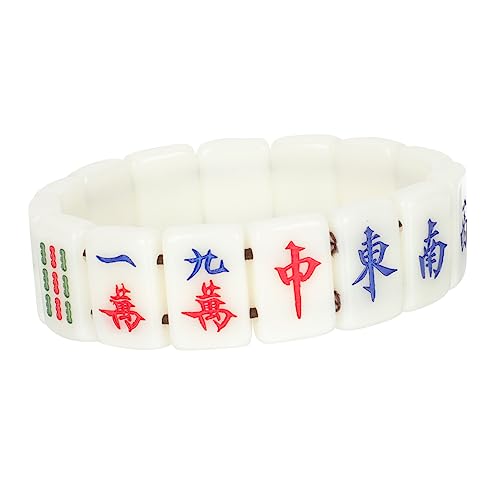 Toyvian Mahjong Dehnbares Armband Schickes Armband Glücksspiel-Armband Mahjong-schmuck Elastizitätsschmuck Am Handgelenk Lustiges Armband Glücklich Handgelenkskette Fräulein Acrylsäure von Toyvian