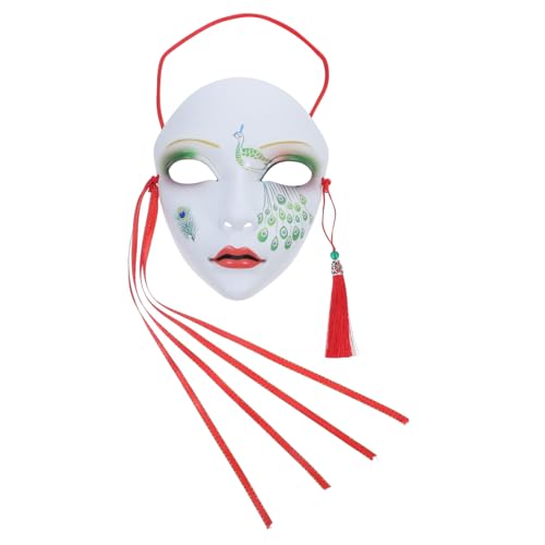 Toyvian Maske Im Chinesischen Stil Raubtiermaske Kollagenmaske Maskerade-maske Gesichtsmaske Cosplay Weiße Maske Grimassenkostüm Maskerade Für Frauen Schwarze Maske Fuchsmaske Green Pp von Toyvian