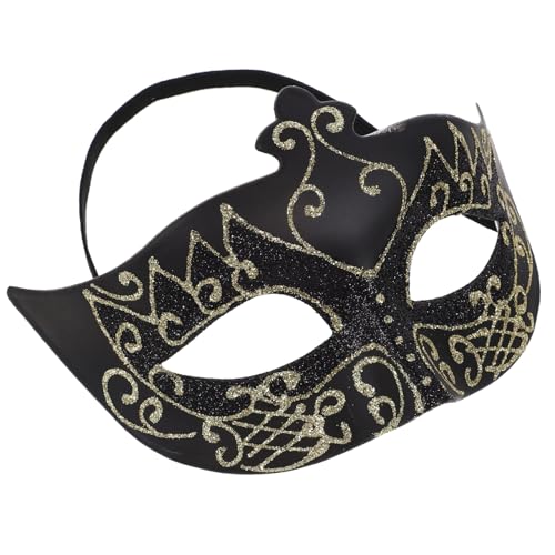 Toyvian Maskerade Ball Maske Für änner Stilvolle Halbgesichtsmaske Für Halloween Und Karneval Elegante Cosplay Maske Mit Goldenen Akzenten Perfekte Verkleidung Für Partys von Toyvian