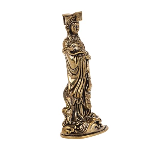 Toyvian Mazu-Statue Desktop-Ornament Teezeremonie-dekor Desktop-dekor Mazu-Form-Ornament Tisch-mazu-dekor Für Den Innenbereich Neuartiges Mazu-dekor Mazu-schmuck Kupfer Golden von Toyvian