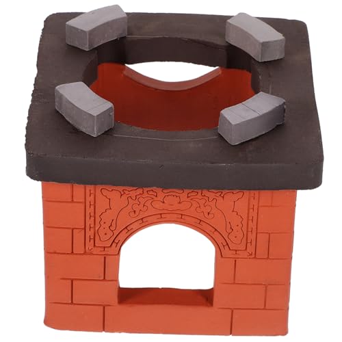 Toyvian Mikro-Landschaftsofen Mini realistischer Herd Puppenhaus-Ofenmodell Mini-Herdmodell für kinderspielzeug Toys kleine möbel Puppenhausmöbel Keramik Coffee von Toyvian