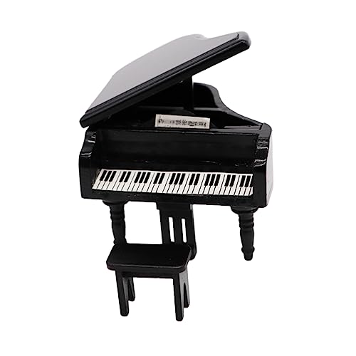 Toyvian Mini-Piano-Modell Mini- Puppenhausmöbel -Klavier Miniaturmöbel Spielzeughaus bastelzeug handwerkskunst swor House Decoration Mini-Klavier aus Holz kleines Hausgerät Black von Toyvian