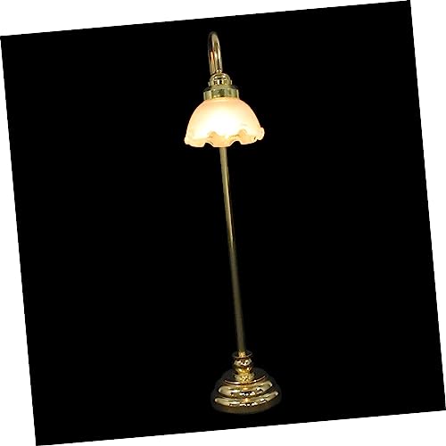 Toyvian Mini-Stehlampe LED- Laterne winzig puppenstubenmöbel puppenstuben Beleuchtung schreibtischlampe Vintage-Deko Puppenhausverzierung Mini-LED-Stehlampe Ornament Metall Golden von Toyvian