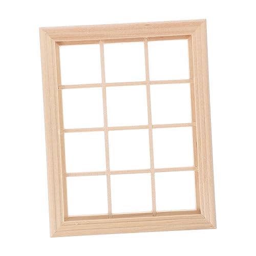 Toyvian Mini-leeres Fenster puppenhauszubehör Mini-Hausbedarf Puppenhausverzierung Puppenhausmöbel Miniatur-Dinge Fenstermodell Puppenhausdekoration aus Holz kleine Hausdekoration hölzern von Toyvian