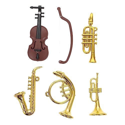 Toyvian Miniatur Musikinstrumente Dekoratives Modell Mini Violine Mini Saxophon Mini Trompete Teiliges Für Puppenhaus Dekoration Und Fotografie Hochwertige von Toyvian