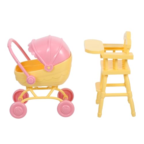 Toyvian Spielzeug-hochstuhl Und Mini-Kinderwagen Abs-Material Für Puppenhaus-simulationen Und Rollenspiele Für Kleine Puppen Toyvian Spielzeug-hochstuhl Und Mini-Kinderwagen Abs-Material Für Puppenhaus-simulationen Und Rollenspiele Für Kleine Puppen von Toyvian