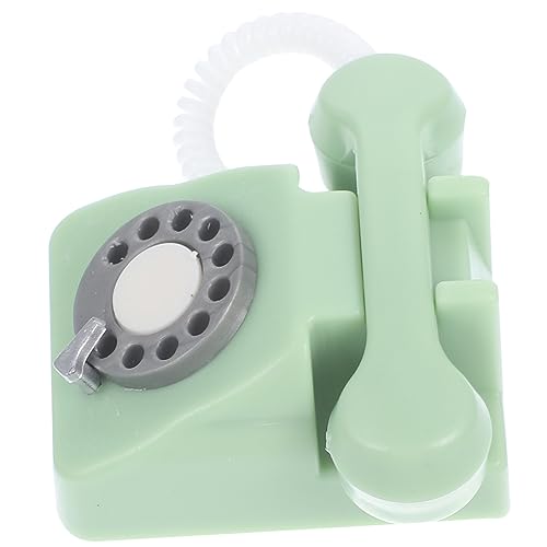 Toyvian Miniaturtelefon Für Puppenhaus 1 Puppenhaus-Telefon Im Maßstab 12 Miniatur-telefonmodell Retro-tischtelefon Mini-Telefon Dekorationszubehör Für Puppenhäuser Fee Light Green von Toyvian