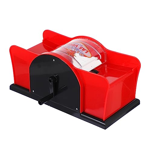 Toyvian Mischer Spielkartenautomat Elektronisch Kartenspiele Automatische Karte Manuelles Spielkarten-Tool Brettspiel Versorgung Brückenkarten Mischen Pokerkarte Pokertisch Plastik Rot von Toyvian