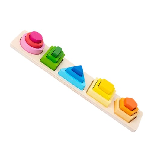 Toyvian Montessori Geometrisches Formensortierspielzeug Aus Für Kleinkinder Stapelturm Mit Bunten Geometrischen Formen Lernspielzeug Zur Der Motorischen Fähigkeiten Und von Toyvian