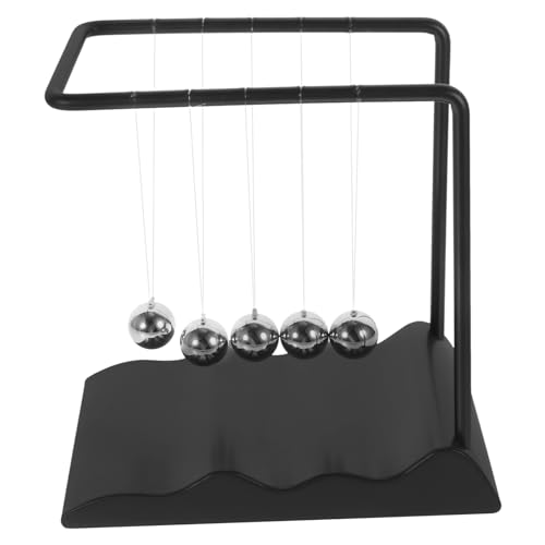 Toyvian Newton-Pendel Newton-Wiege Newton-Kugeln Wissenschaftliches Ornament Physik Wissenschaftsspielzeug Metallpendelkugeln Newton-Wiege Schaukelperlen Verzierung Balance-Kugeln von Toyvian