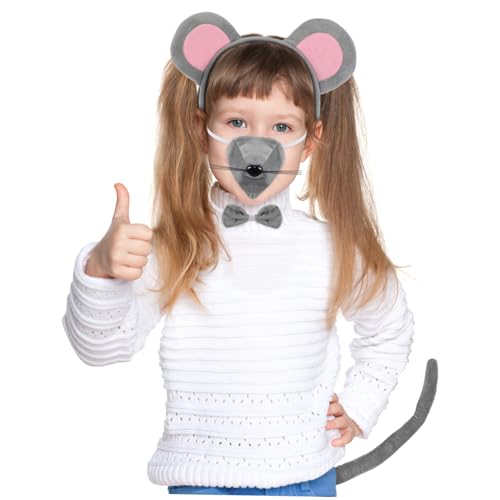 Toyvian Niedliches Mausohren Kostüm Set für Mädchen Weicher Grauer Haarreif mit Ohren Schleife und Perfektes Accessoire für Halloween Party und Rollenspiele Toyvian Niedliches Mausohren Kostüm Set für Mädchen Weicher Grauer Haarreif mit Ohren Schleife und Perfektes Accessoire für Halloween Party und Rollenspiele von Toyvian