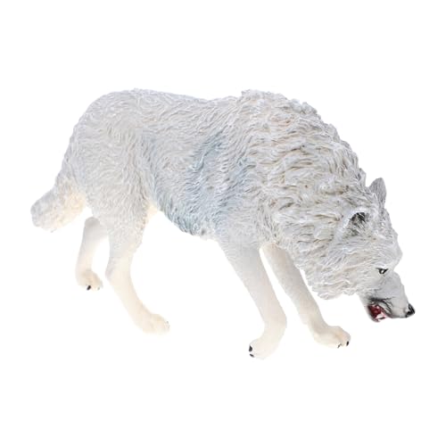 Toyvian Nordamerikanisches braunes Wolfsmodell klein Wildtiere Handwerk Büffel Ziege Mini außen Wolf Modell tortendeko Einschulung Wolfsfiguren Wolf Ornament für Abs Weiß von Toyvian