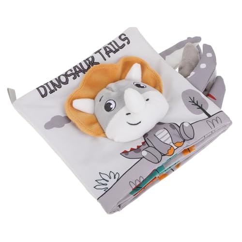 Toyvian Nordisches Windschweif-Stoffbuch für Neugeborene Buch zur Babyentwicklung Sinnesbücher für Babys Buch zur Erkennung von Stoffen Buch Frühe Entwicklung Tuch Light Grey von Toyvian