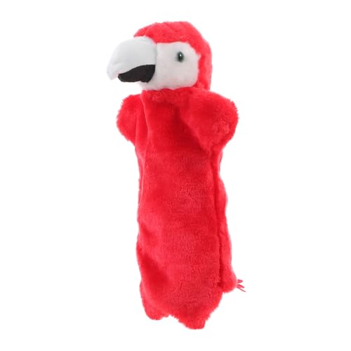 Toyvian Papageienpuppe Plüschtiere Hund Ratte Puppen Kostüm handpuppe papagei interaktives Tierhandpuppe Marionetten Cartoon - Marionette PP Baumwolle rot von Toyvian