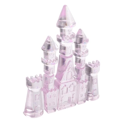 Toyvian Pink Plastik Schloss Spielzeug Prinzessin Kuchen Tope Buntes Schloss Skulpturspielzeug Für Fischtankdekorationen Kuchen -Topper von Toyvian