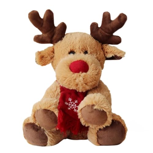 Toyvian Plüsch-Rentier 29 cm Weihnachts-Rudolph-Puppe Weihnachtsplüsch-Moos-E-Stofftier Elch-Plüschtier Weihnachtsdekoration Heimdekoration Tischdekoration Sitzend von Toyvian