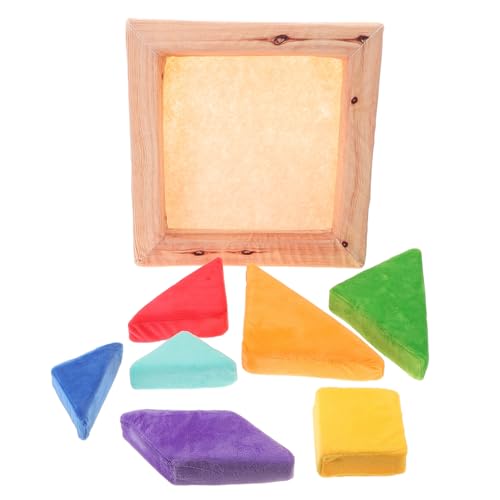 Toyvian Plüsch-Tangram Tangram-Puzzlespiel Mosaikblock Plüsch-Puzzlespielzeug Formpassende Puzzles Puzzle-Bauwürfel Kinder Puzzle interaktives Spielzeug Musterblöcke Puzzle in Mosaikform von Toyvian