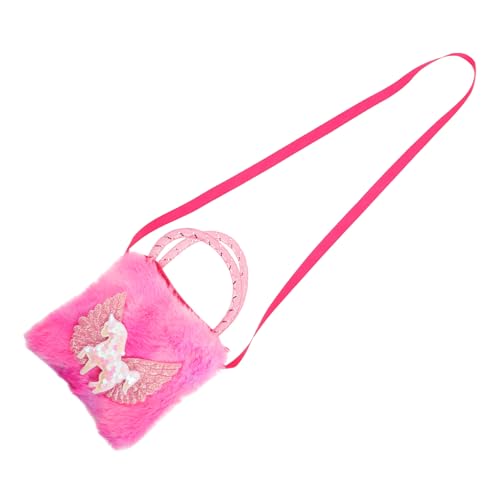 Toyvian Plüsch Umhängetasche Leichte Kindertasche Praktische Kindertasche Plüsch Schultertasche Kindertasche klein Umhängetasche Umhängetasche Fuzzy-Tagebuch für Mädchen Plüschtasche Stoff von Toyvian