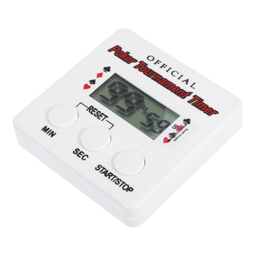 Toyvian Poker-Timer Countdown Uhr Poker zubehör Küchentimer digital Nachttischuhr Sekunden-Countdown-Timer Mahjong-Timer Nicht Party-Tools Timer für das Studium Elektronisches Bauteil Weiß von Toyvian