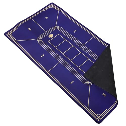 Toyvian Pokermatte Quadratischer Schürhaken Rundes Schürhaken Drahtgestellkabel Spezielles Poker Mahjong-Poker Klapppoker Pokertischmatte Brettspiel-tischmatte Mahjong-Matte Blue Segeltuch von Toyvian