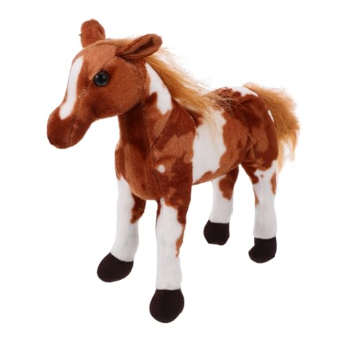 Toyvian Ponypuppe Plüschpferd Stoffpferd Pferdchen Deko Pferdchen Plüschtier Pferdchen Bequeme Plüschpuppe entzückendes Kuscheltier Plüsch kurzer Plüsch Light Brown von Toyvian