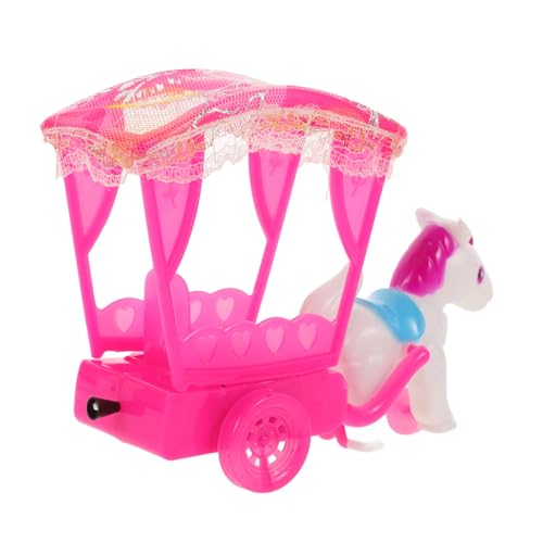 Toyvian Ponyspielzeug für Geburtstagsgeschenk für Rosafarbenes Spielzeugauto Pferdewagen -Partygeschenke Autospielzeug für Kleinkinder Plastik Rosy von Toyvian