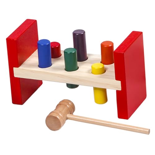 Toyvian Pounding Toy Für Interaktives Kognitives Zur Der Motorik Und Farberkennung Pädagogisches Holzspielzeug Für Kleinkinder Und Vorschulkinder von Toyvian