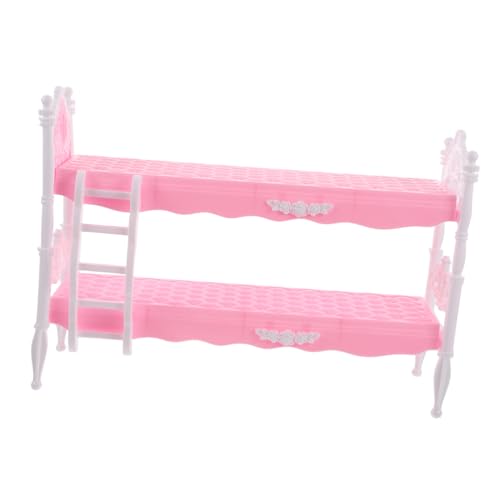 Toyvian Prinzessin Puppenbett Puppenzubehör Puppenmöbel Bett Moderne Puppenstubenmöbel Mini-puppenmöbel Spielzeugbett Puppenbetten Puppenhausbett Miniatur-puppenstubenbett Rosa Plastik von Toyvian