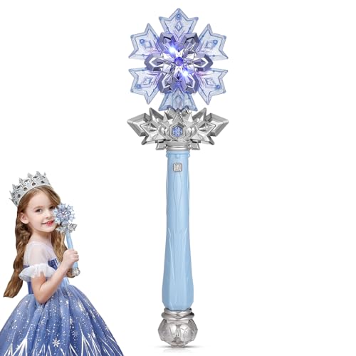 Toyvian Prinzessin-Schneeflocken-Spielzeugstab Mit Musikspray Leuchtende Zauberstäbe Für Kinder Mädchen Prinzessin Cosplay Geburtstag Feiertag Party Gastgeschenke Blau von Toyvian