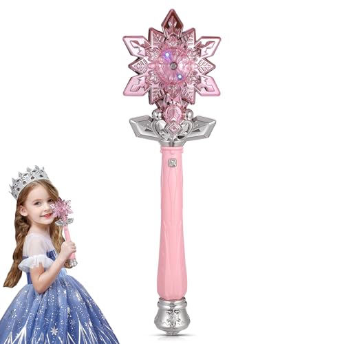 Toyvian Prinzessin-Schneeflocken-Spielzeugstab Mit Musikspray Leuchtende Zauberstäbe Für Kinder Mädchen Prinzessin Cosplay Geburtstag Feiertag Party Gastgeschenke Rosa von Toyvian