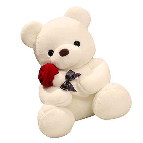 Toyvian Puppe Schicke Bärenpuppe Bär Puppe Bastelpuppe Schöne Bärenpuppe Puppendekoration Zum Valentinstag Valentinstagsgeschenk Plüschbär Daunen Baumwolle Weiß von Toyvian