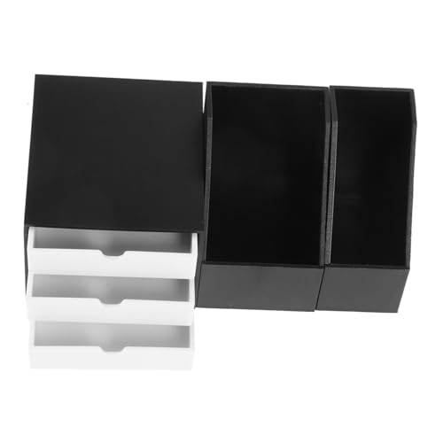 Toyvian Puppenhaus-Dokumentenkorb Minischrank für Puppenhaus Mini-Schrankmodell Puppenhaus Vitrine puppenhaus Schrank Mini-Haushandwerk Mini-Display-Regal Plastik Black von Toyvian