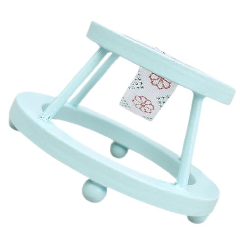 Toyvian Puppenhaus babyzimmer holzmöbel Spielzeug für Kinder kinderkrippe holzspielzeug Mini-Möbelzubehör kleines Hauszubehör Möbel für Kleinkinder Miniatur-Babymöbel Bambusseide Sky-Blue von Toyvian