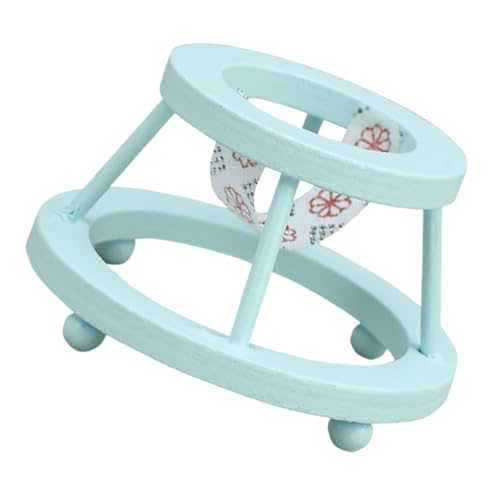 Toyvian Puppenhaus babyzimmer holzmöbel Spielzeug kinderkrippe Holzmodell Kinderwagen Puppenwagen Zubehör für Puppenhäuser aus Holz Mini-Möbelzubehör winzige Hausmöbel Bambusseide Sky-Blue von Toyvian