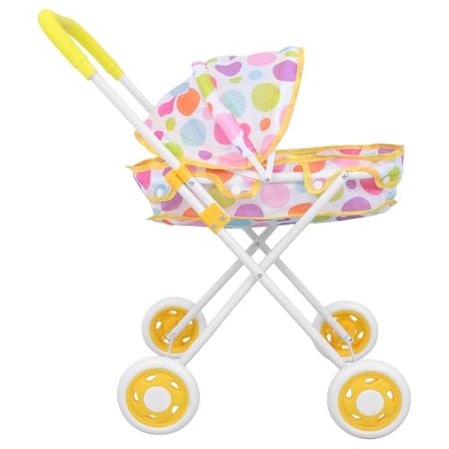 Toyvian Lebensechtes Puppenhauszubehör Babypuppen-Kinderwagen Mit Aufbewahrung Rollenspielspielzeug Für Mädchen Miniatur-Kinderwagen Für Kleinkinder von Toyvian