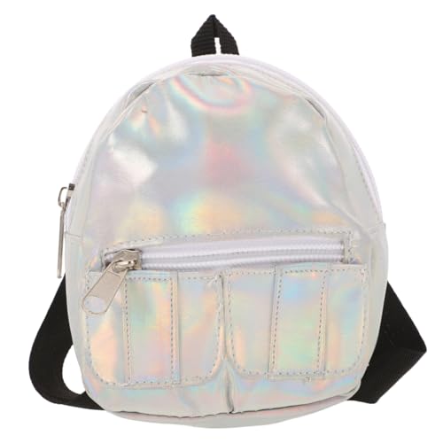 Toyvian Puppenrucksack, Mini-Reiserucksäcke für Geldbörse, Rucksack, Mädchen, Rucksack für Schulranzen, silberfarben, für 45,7 cm große Puppen von Toyvian