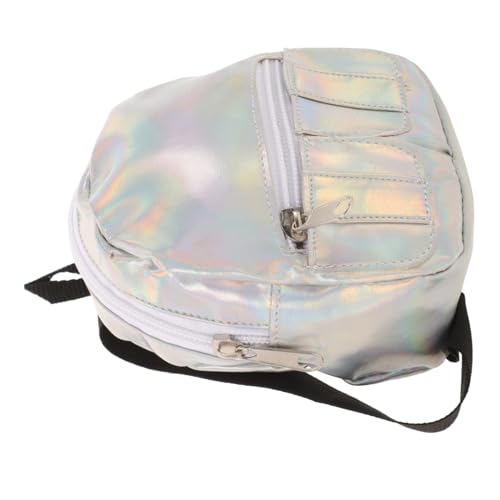 Toyvian Puppenrucksack Schulrucksack Computertasche Für Die Schule Umhängetaschen Glänzender Rucksack Schulterrucksack Rucksack Mit Pailletten Hologramm-Rucksack Büchertasche Silver Stoff von Toyvian