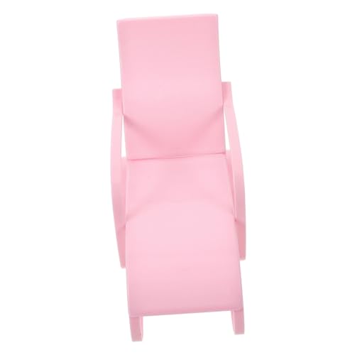 Toyvian Puppensessel Mini-Stuhl Mini-Lounge-Sessel Mini-strandkorb Mini-hausverzierung Miniatur-liegemodell Mini-hausdekoration Puppenhaus-loungesessel Plastik Rosa von Toyvian