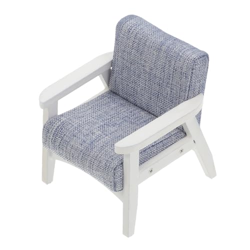 Toyvian Puppenstubensofa Sessel Puppenhaus Mini-sofamöbel Entzückendes Kleines Sofa Miniaturmöbel Mini-raumsofa Miniatur-Sofa-Modell Winzige Möbel Mini-Sofa-Figur Puppencouch Holz Blue von Toyvian