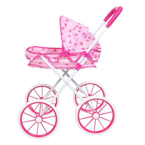 Toyvian Puppenwagen Kleinkind- -Kinderwagen-Spielzeug Kinderwagen Kinderwagen Spiel Kinderwagen Spielen Gefälschter Kinderwagen Puppen-Jogger-Kinderwagen Oxford-Stoff Rosa von Toyvian