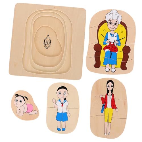 Toyvian Puzzle Lebenszyklus-lernrätsel Montessori-rätsel Entwicklungsspielzeug Für Kinder Lebenszyklus-lerntafel Gehirn Rätsel Farbformen Lernrätsel Kleine Rätsel Für Kinder Holz von Toyvian