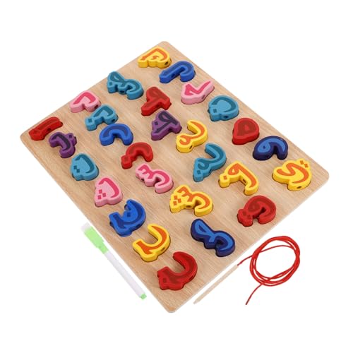 Toyvian Puzzle Spielzeugspiel Lernspiele Für Arabische Buchstaben Aus Holz Lernspielzeug Für Alphabet Arabisch Lernen Für Kinder Holzbuchstaben Alphabettafel Aus Holz Holzspielzeug Hölzern von Toyvian