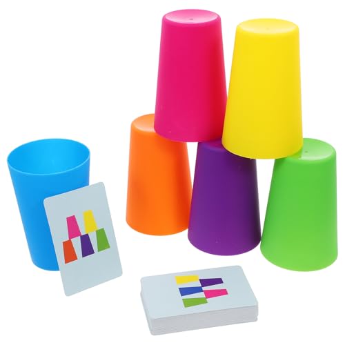 Toyvian Quick Stacking Cups Set, Sport Cup Stacking Games Classic Matching Cup Game Speed Training Stackable Cups for Family Competition Activities Kids Challenge von Toyvian